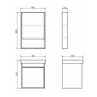 Comforty Зеркало шкаф Вена 55 00-00009271